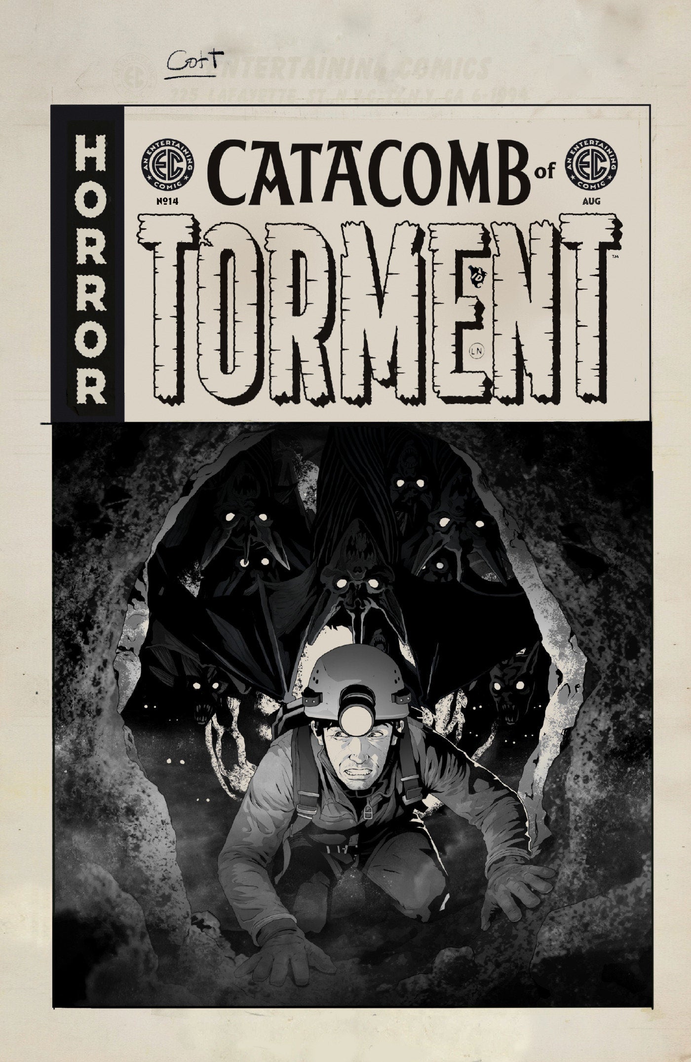 EC CATACOMB OF TORMENT #14 CVR D INC 1:20 DANNY LUCKERT B&W ARTIST EDITION VAR