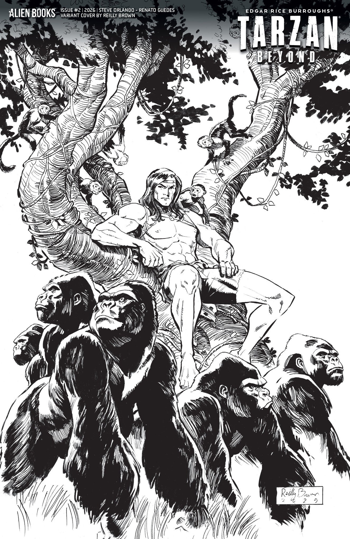 TARZAN BEYOND #2 VARIANT D (BROWN B&W)