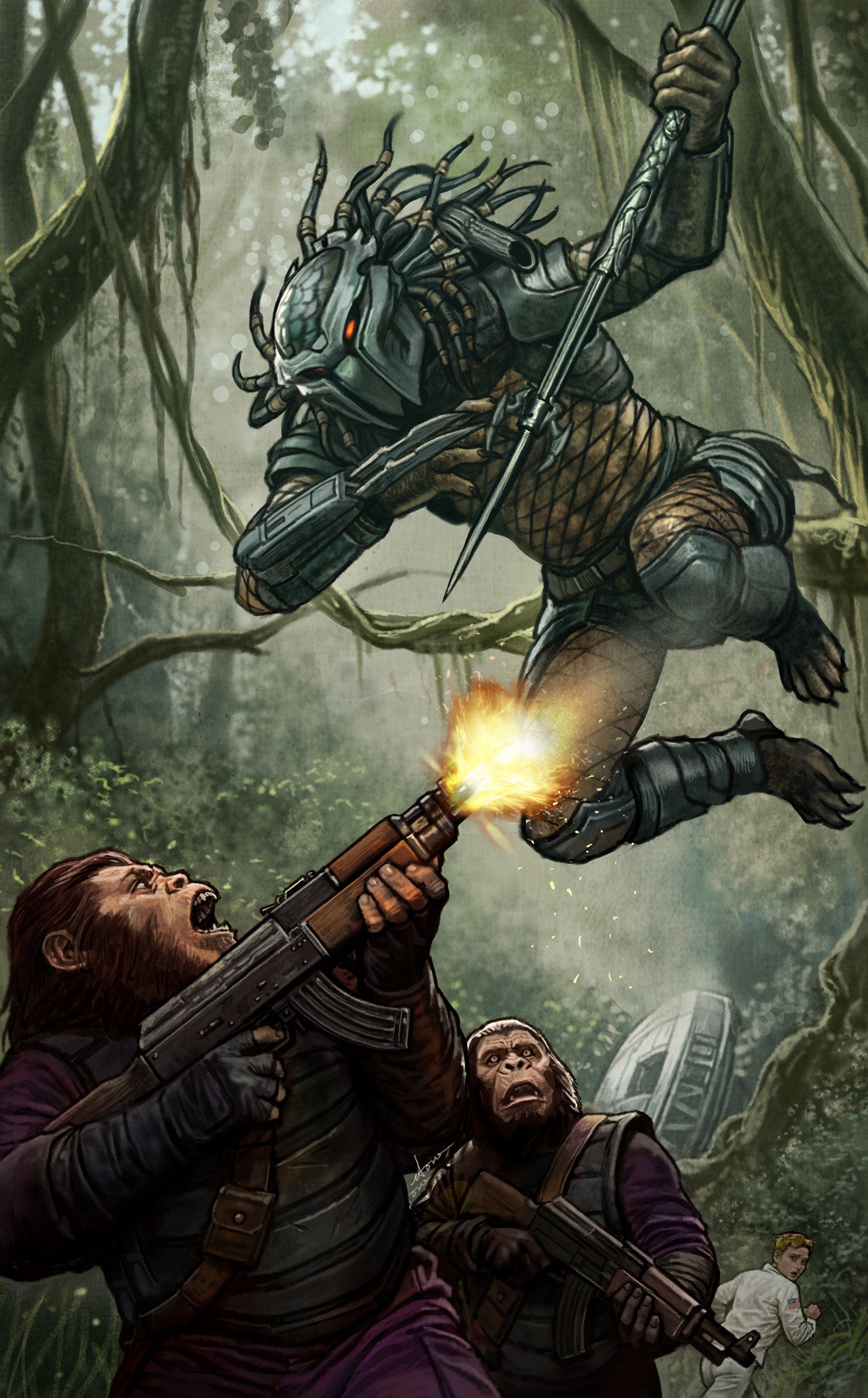 PREDATOR VS. THE PLANET OF THE APES #1 STONEHOUSE VIRGIN VARIANT