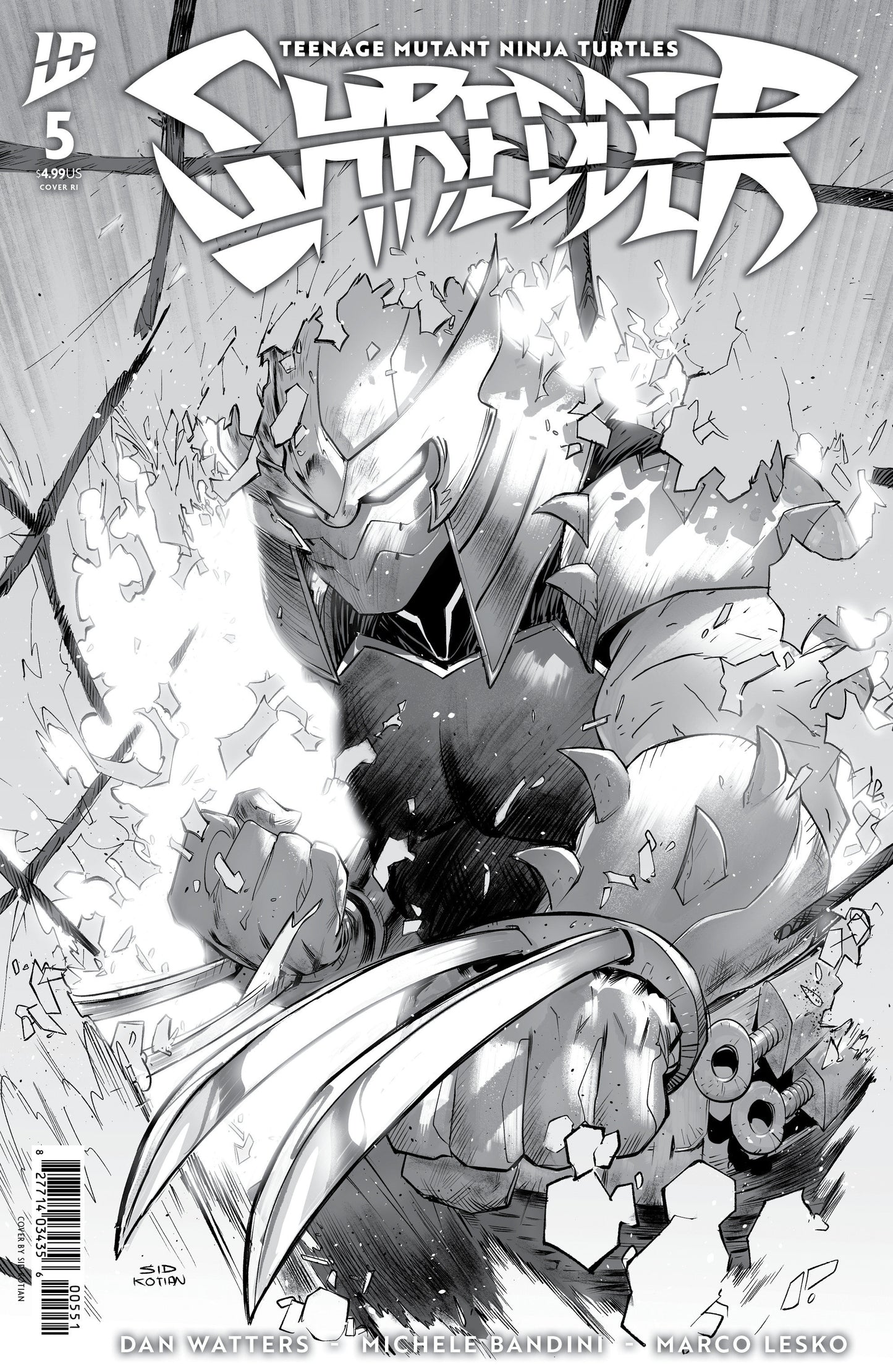 TEENAGE MUTANT NINJA TURTLES: SHREDDER #5 VARIANT RI (25) (KOTIAN B&W)