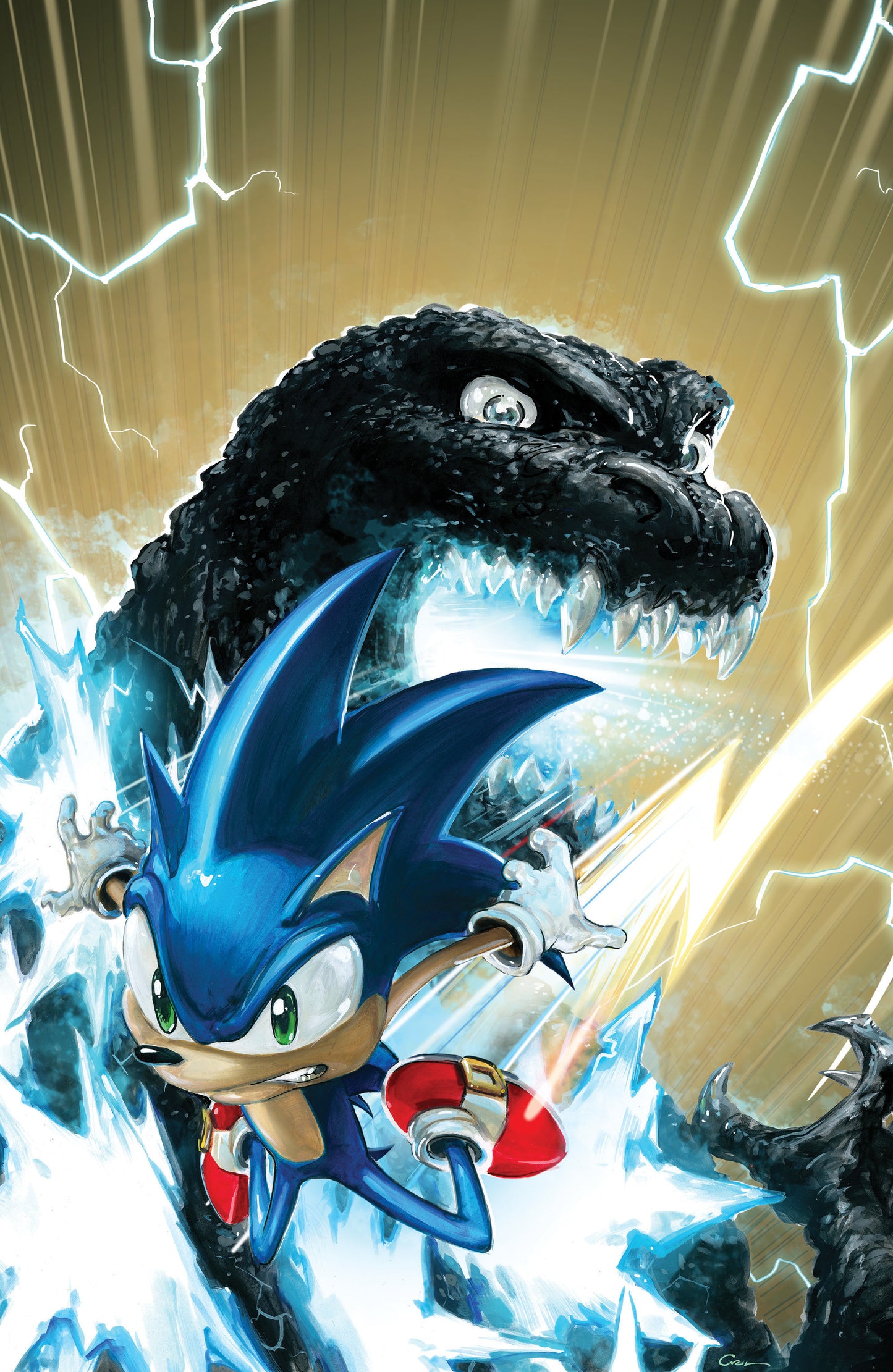 SONIC THE HEDGEHOG X GODZILLA #1 VARIANT RI (100) (CRAIN FULL ART)