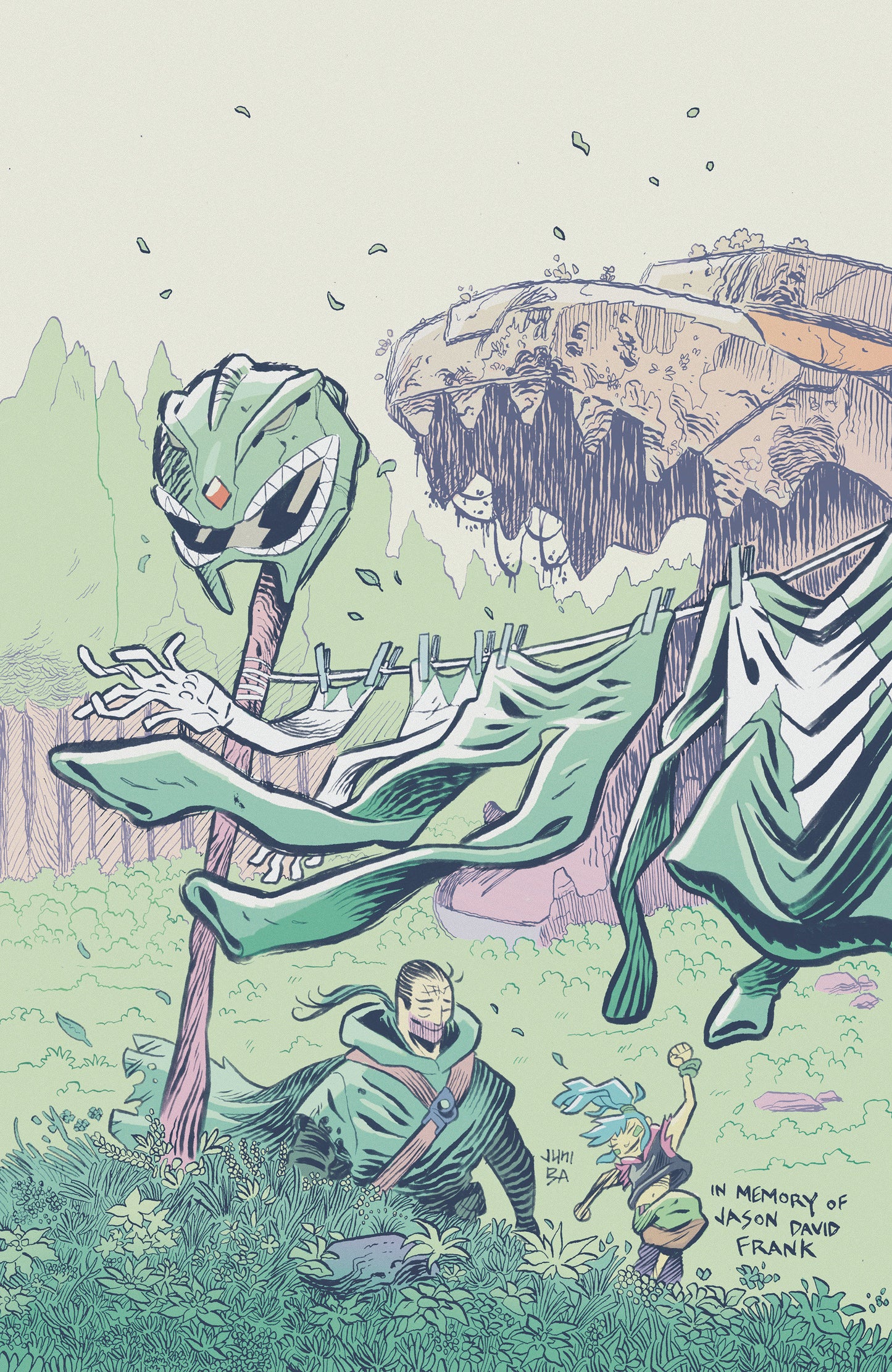 POWER RANGERS GREEN #1 H 1:20 INCV VARIANT (FULL ART, BA)