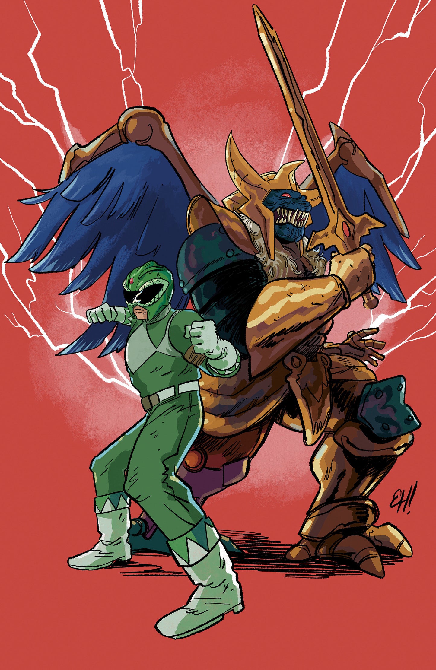 POWER RANGERS GREEN #1 K 1:75 INCV VARIANT (FULL ART, HENDERSON)