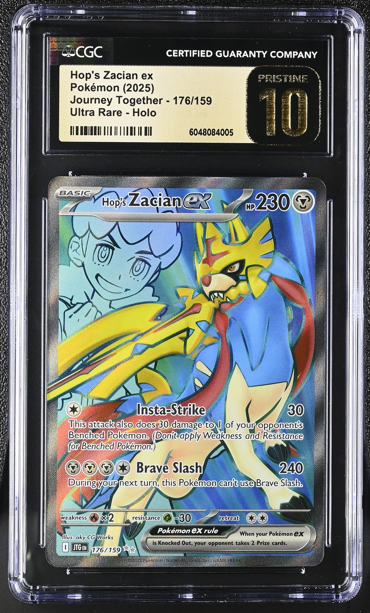 Hop's Zacian ex - PRISTINE 10