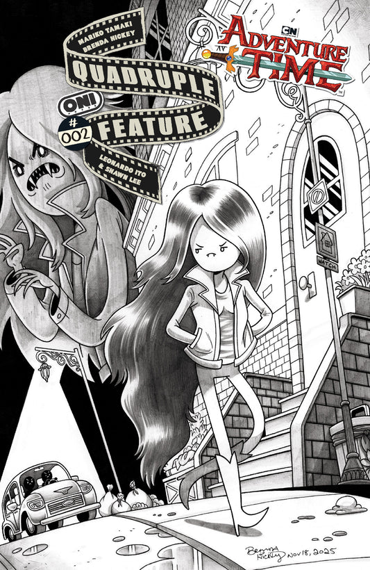 ADVENTURE TIME QUADRUPLE FEATURE #2 CVR D INC 1:20 BRENDA HICKEY B&W VAR