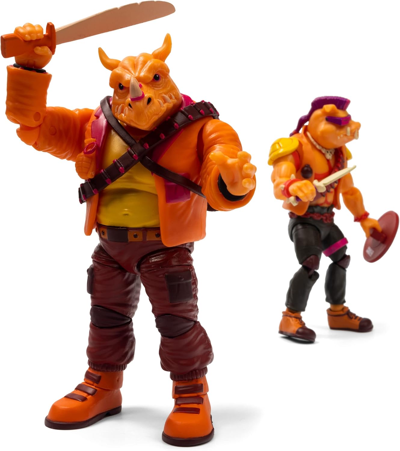 2022 SDCC Exclusive TMNT BST AXN Bebop & Rocksteady Arcade Flashing 2-Pack