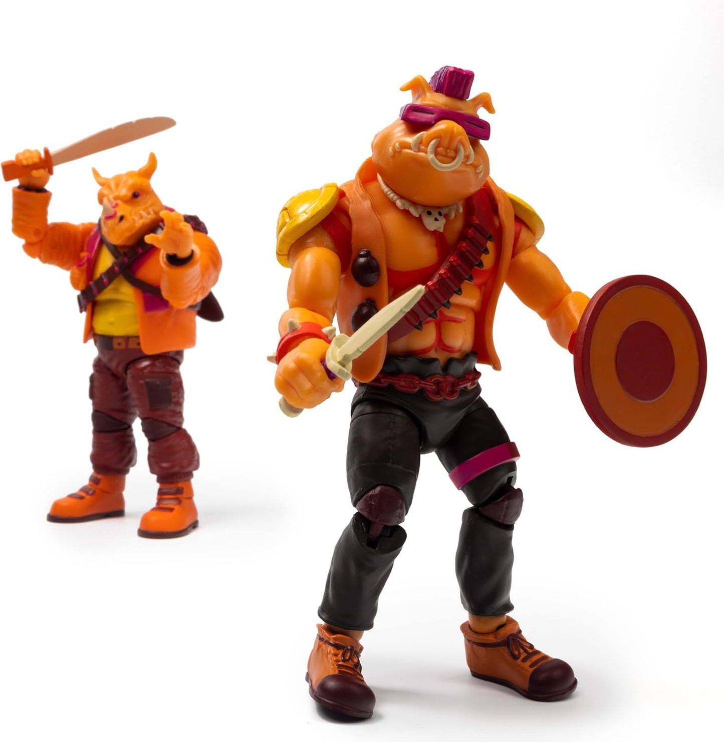 2022 SDCC Exclusive TMNT BST AXN Bebop & Rocksteady Arcade Flashing 2-Pack