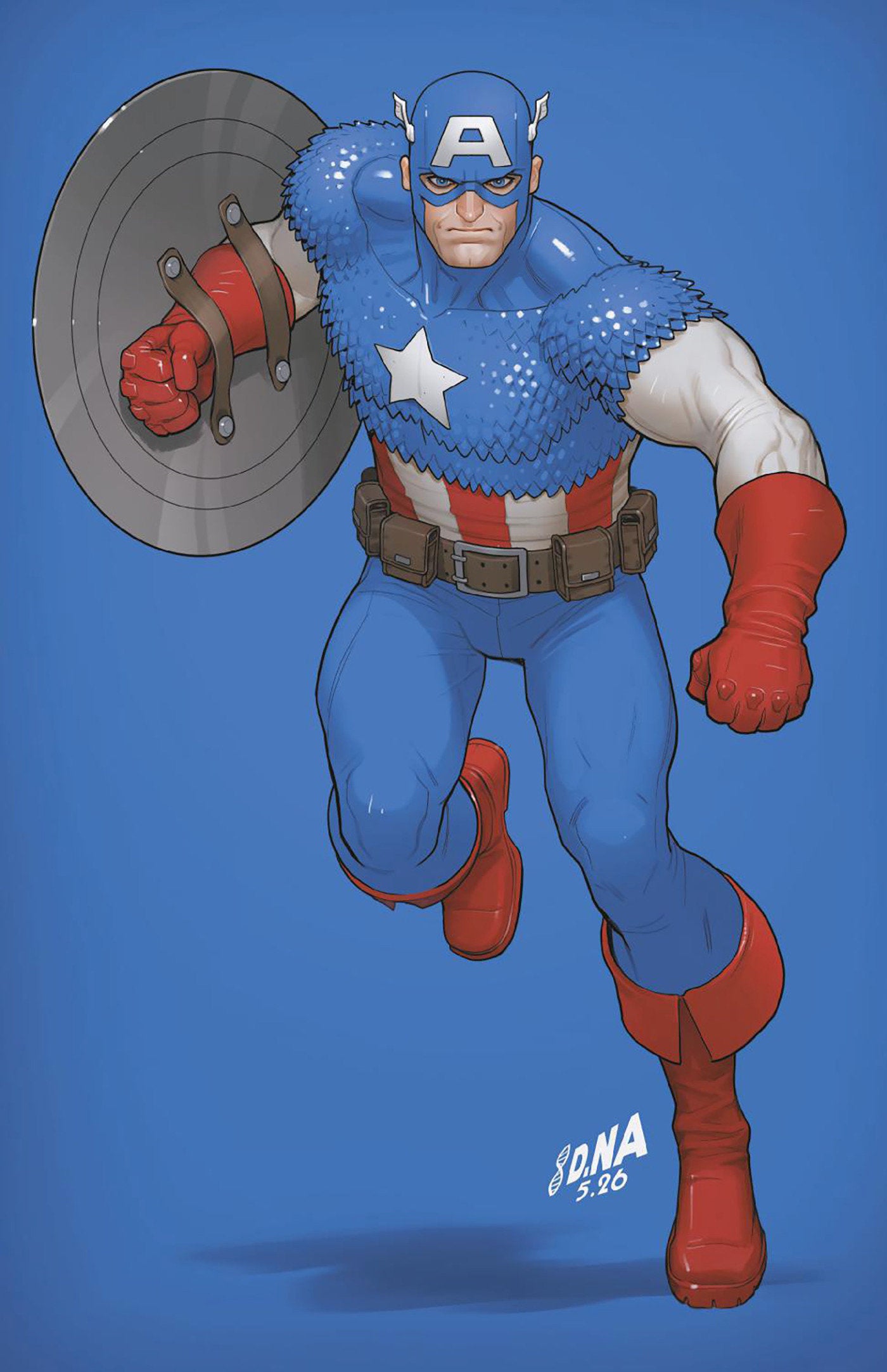 CAPTAIN AMERICA #13 DAVID NAKAYAMA COLOR BLOCK BLUE VIRGIN VARIANT [ARM]