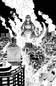 GODZILLA VS. AMERICA: BOSTON VARIANT RI (50) (SHERMAN B&W FULL ART)