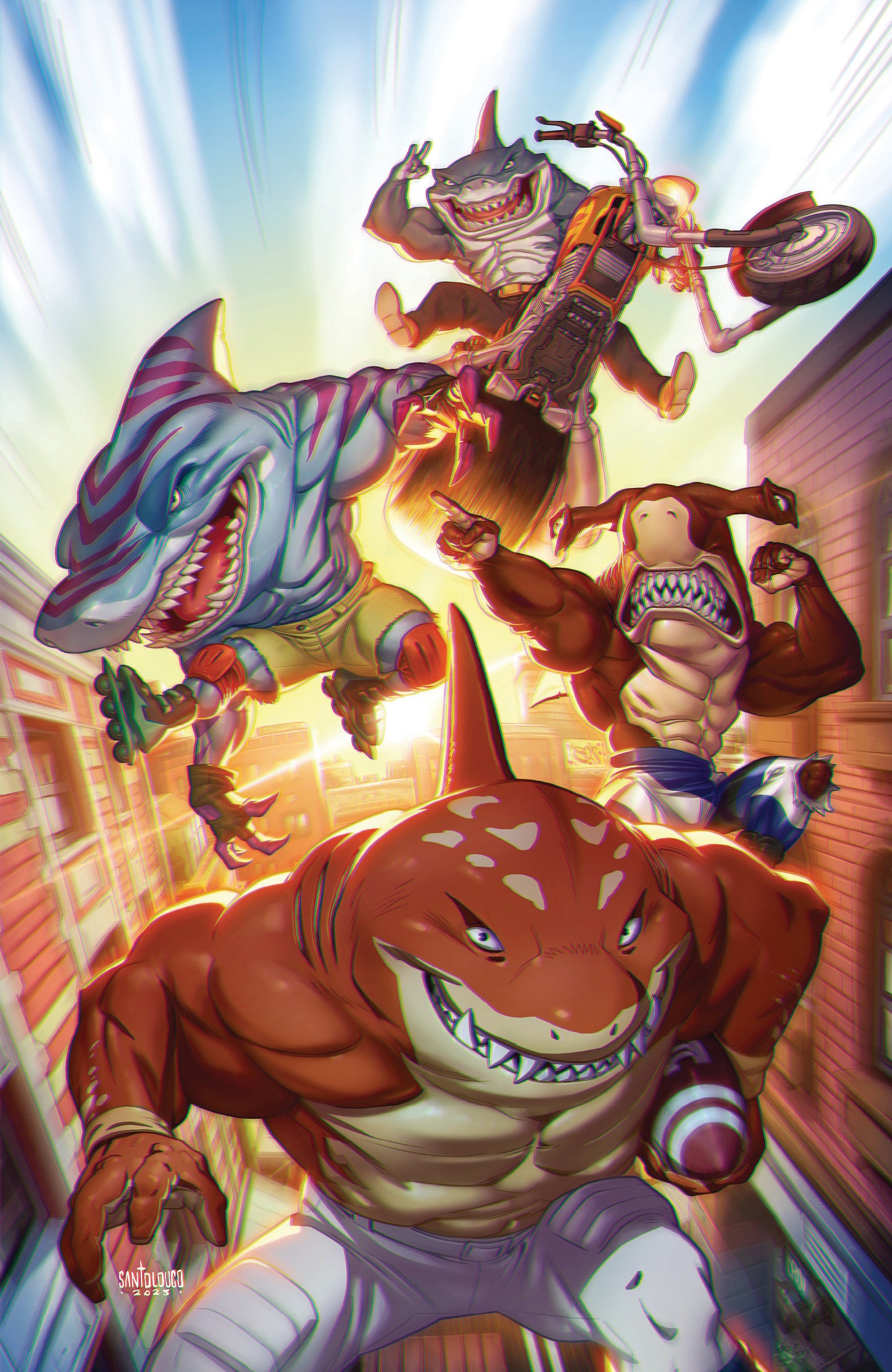 STREET SHARKS #2 VARIANT RI (25) (SANTOLOUCO FULL ART)