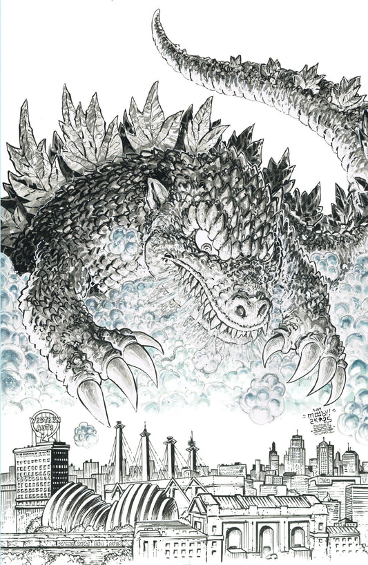 GODZILLA VS. AMERICA: KANSAS CITY VARIANT RI (50) (MOODY & WILLIAMS II B&W FULL ART)