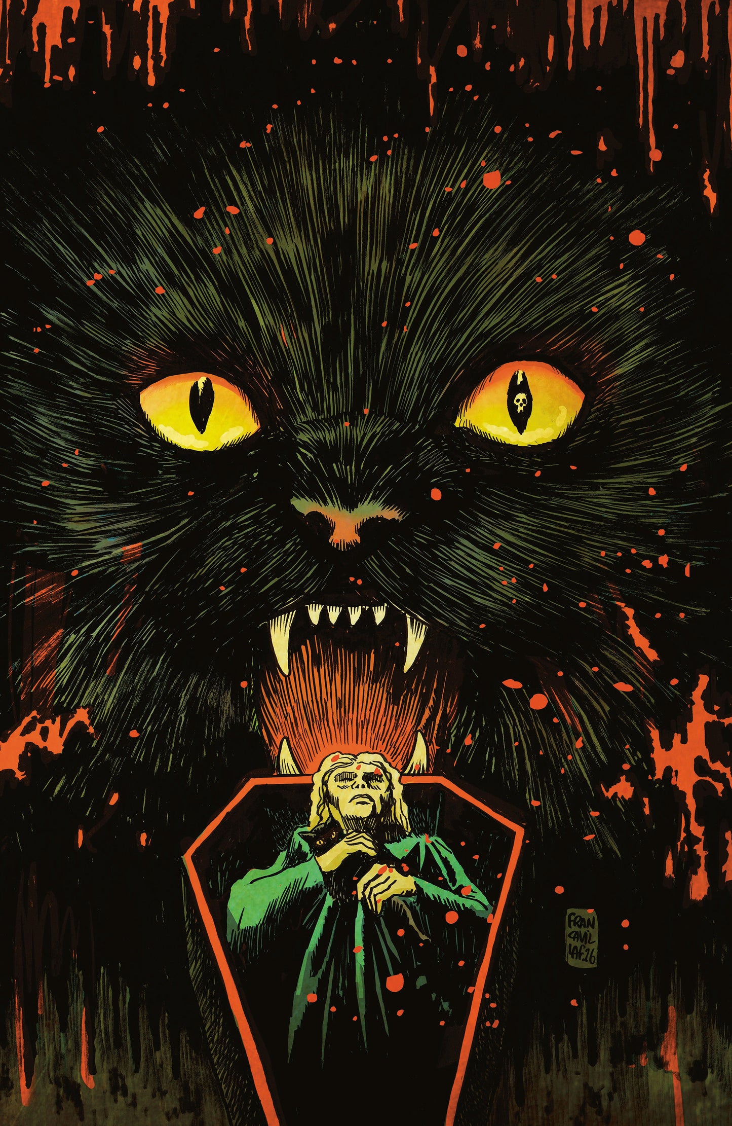 STUFF OF NIGHTMARES: THE CAT IN THE COFFIN #1 D GLOW IN THE DARK VARIANT (FULL ART, FRANCAVILLA)