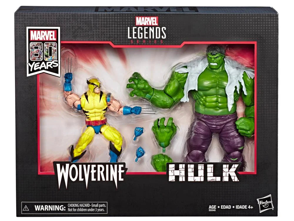 Marvel Legends 80th Anniversary 6 Inch Action Figure 2-Pack - Wolverine vs Hulk
