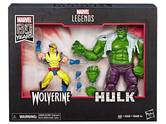 Marvel Legends 80th Anniversary 6 Inch Action Figure 2-Pack - Wolverine vs Hulk