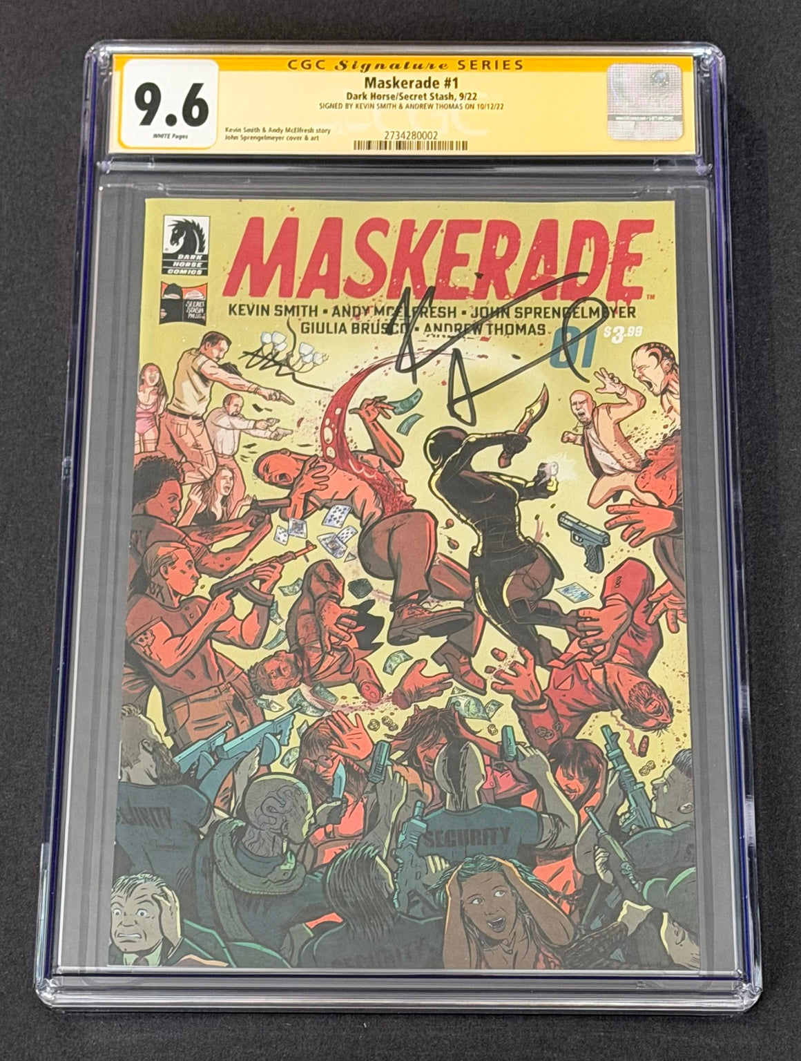 Maskerade #1 CGC SS 9.6 Signed Kevin Smith Andrew Thomas Dark Horse 2022