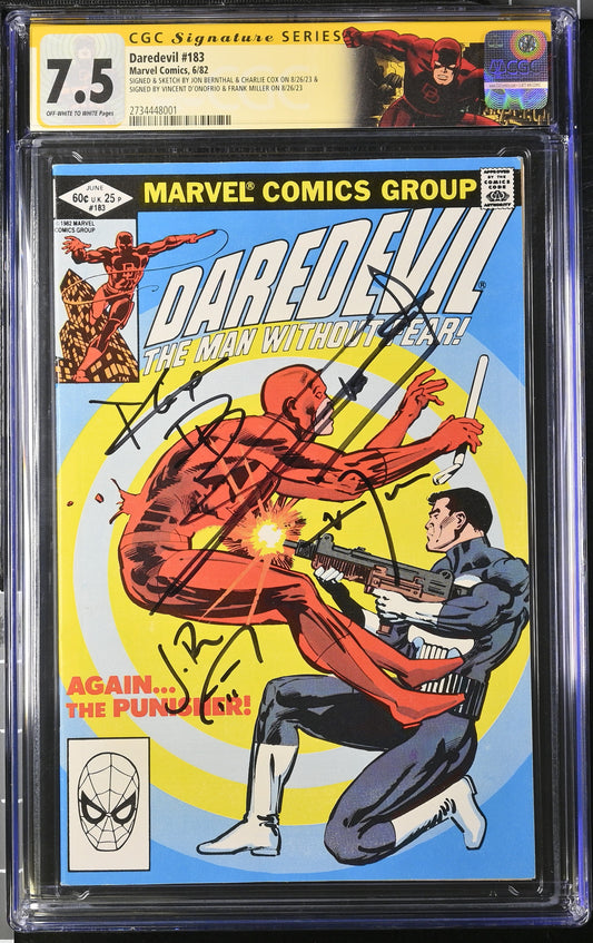 Daredevil #183 CGC 7.5 SS Signed Frank Miller, Cox, Bernthal & D'Onofrio