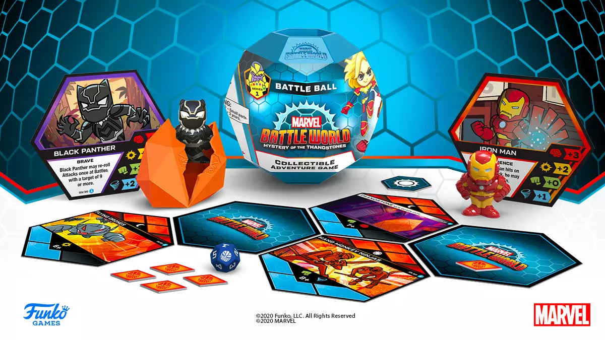 FUNKO MARVEL BATTLEWORLD BATTLE BALL CASE MYSTERY OF THE THANOSTONE 16 PCS