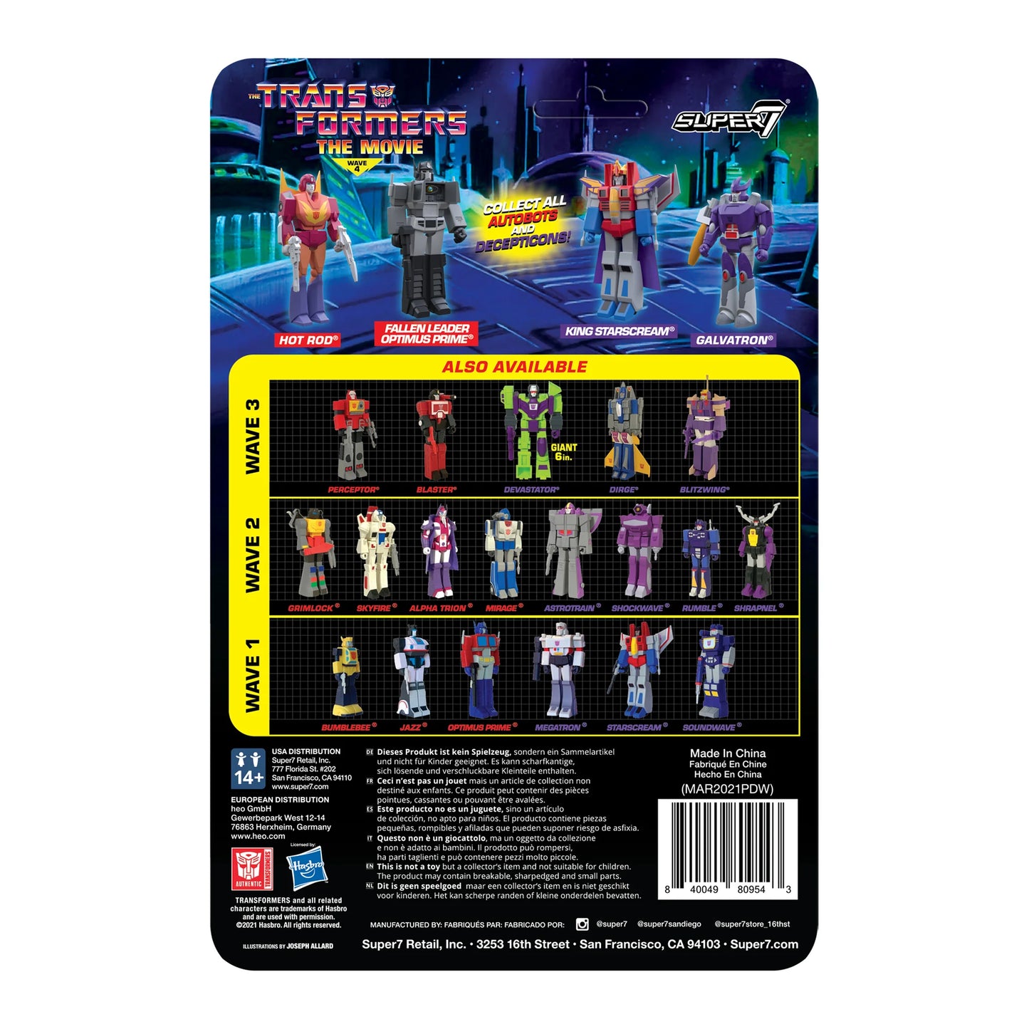 Super7 Transformers ReAction Figure Wave 4  Fallen Leader Optimus Prime
