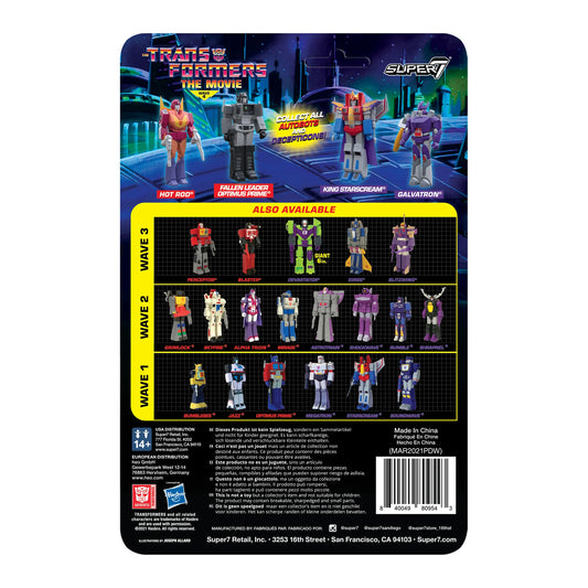 Super7 Transformers ReAction Figure Wave 4  Fallen Leader Optimus Prime
